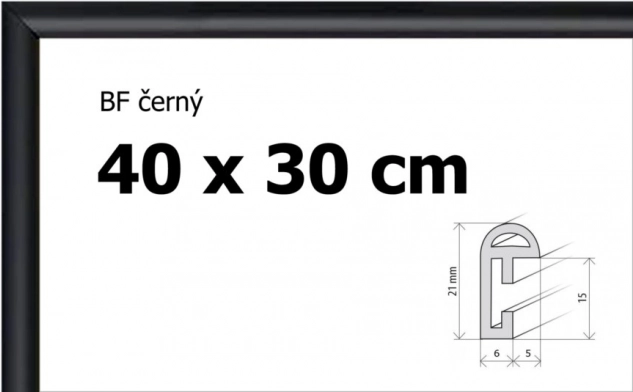 Plastový rám 40x30 cm čierny