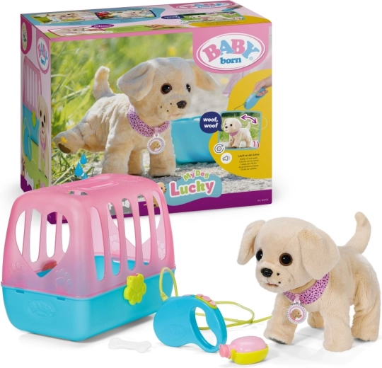 BABY born Môj veselý psík s prepravným boxom