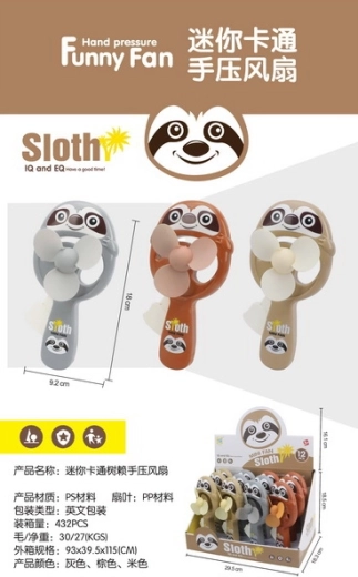 Ručný ventilátor leňochod 18 cm