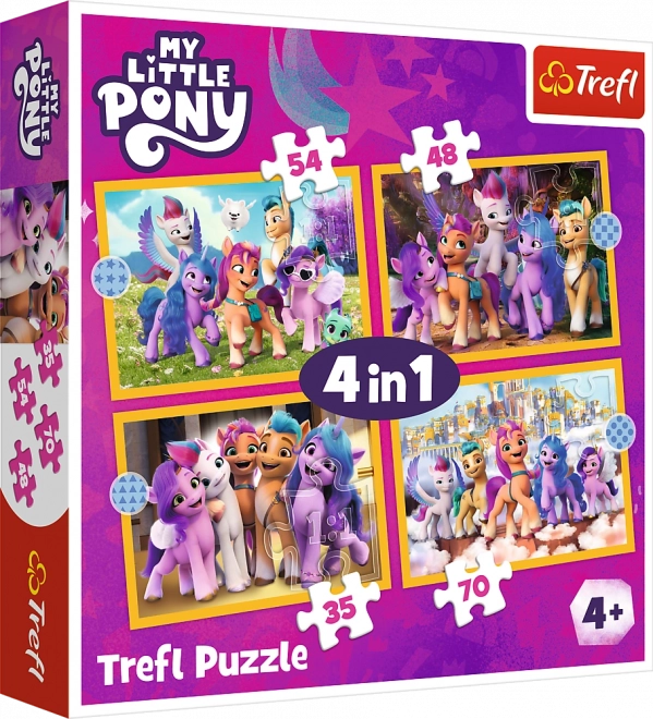 Puzzle 4 v 1 – Spoznaj poníky MY LITTLE PONY Trefl