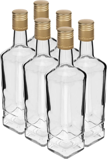 Sklenená fľaša Principle 500 ml so skrutkovacím uzáverom, 6 ks