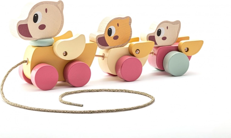 Cubika pastelový ťahací pes na povrázku