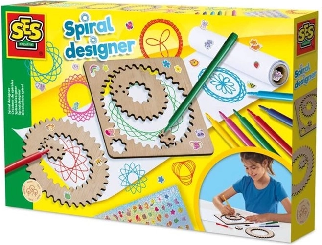 SES Creative Spiral designer – drevená sada na kreslenie špirál