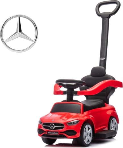 Milly Mally odrážadlo s vodiacou rukoväťou Mercedes-Benz C-Class červené