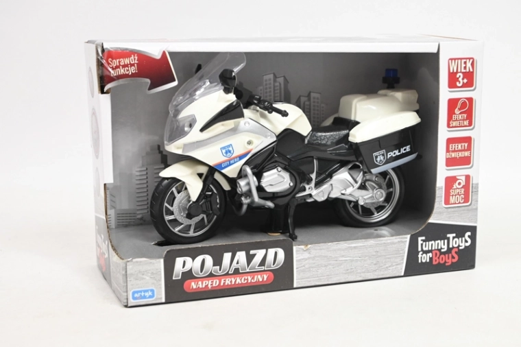 Policajná motorka s trecím pohonom so svetlom a zvukom