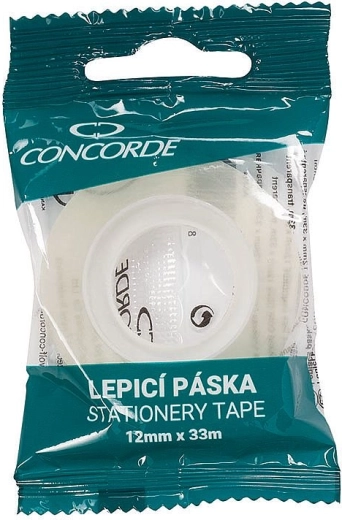 Lepiaca páska Concorde 12 mm × 33 m, transparentná