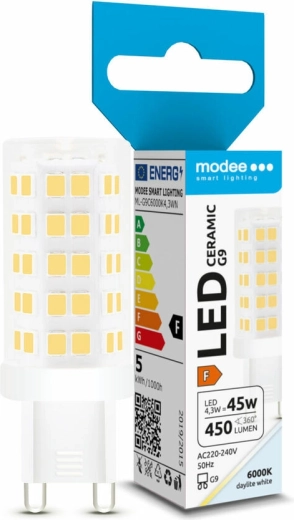 LED žiarovka G9 4,3 W keramická, studená biela 6000 K – Modee Lighting