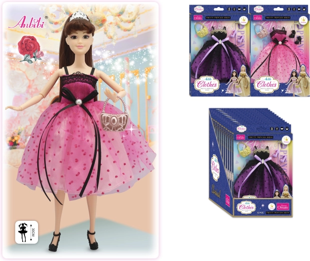 Klasické princeznovské šaty pre bábiku 30 cm