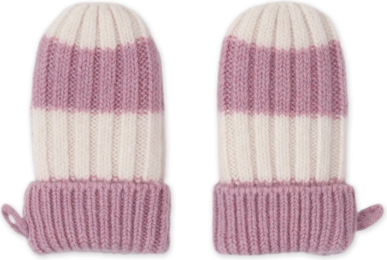 Merino rukavice Lodger Stripe mauve 0–12 mesiacov