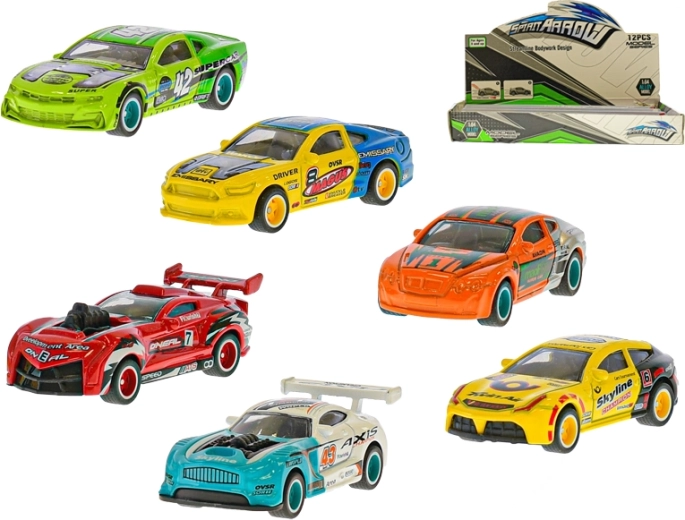 Kovové závodné autíčko 7 cm s voľnobehom – 6 druhov