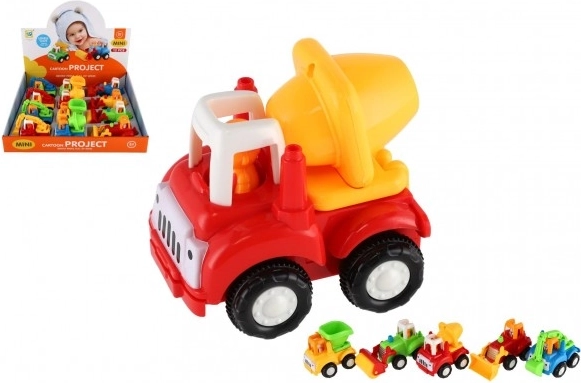 Plastové stavebné auto 10-12 cm na zotrvačník, mix druhov