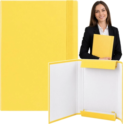 Chlopňová zložka na dokumenty A4 s gumičkou, tvrdá, žltá 34,5 cm – 1 kus