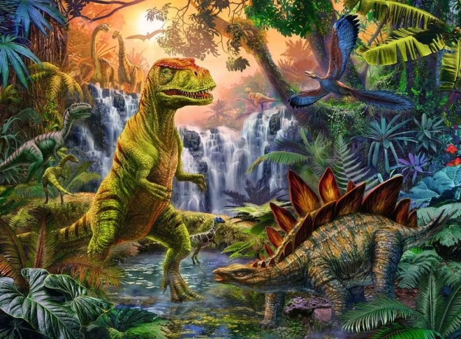 Puzzle V ríši dinosaurov XXL 100 dielikov