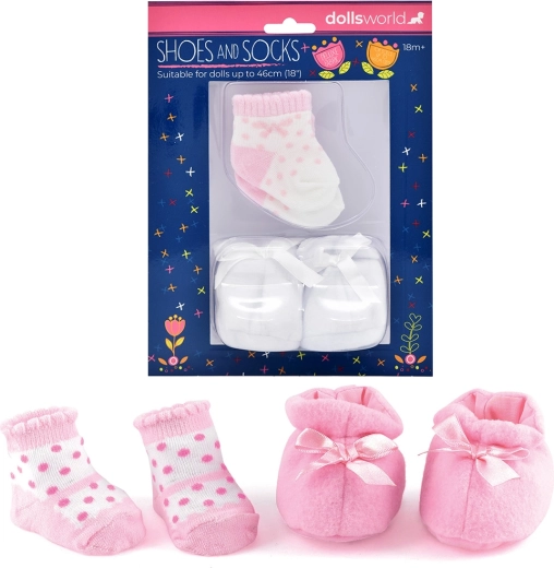 Dolls World topánočky a ponožky pre bábiky 46 cm, 2 druhy
