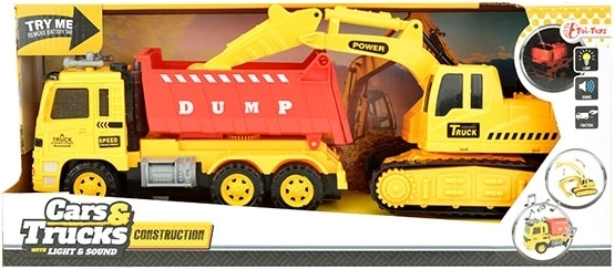 Toi Toys Cars & Trucks sklápač a bager so svetlom a zvukom
