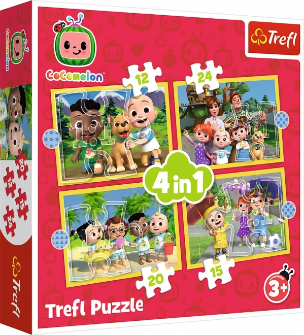 Puzzle 4v1 Cocomelon, Spoznaj hrdinov Trefl