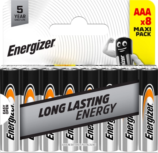 Energizer alkalické batérie AAA, 8 ks