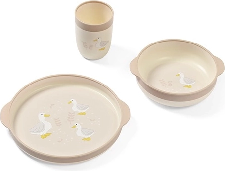 Babyono detská jedálenská sada Farmer, tanier, miska a pohárik, 12m+