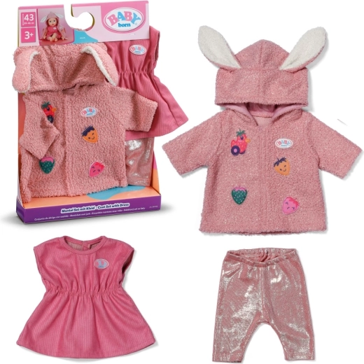 BABY born súprava s kabátikom a šatôčkami pre bábiku 43 cm
