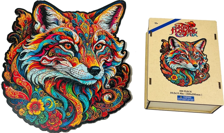Drevené puzzle ohnivá líška - 1 kus