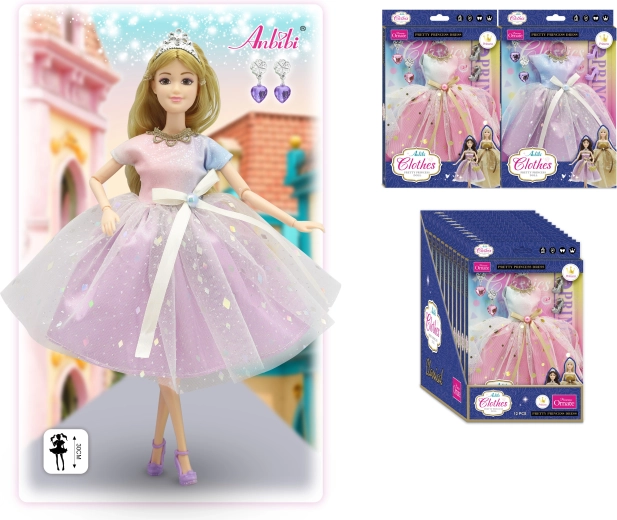 Klasické princeznovské šaty pre bábiky 30 cm – viac druhov