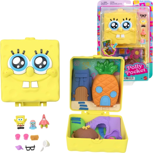 Polly Pocket kompaktný herný set SPONGEBOB SQUAREPANTS s figúrkami a príslušenstvom