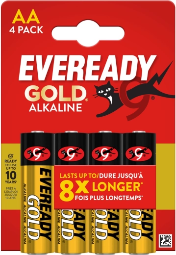 Alkalické batérie AA ENERGIZER Eveready Gold, 4 ks