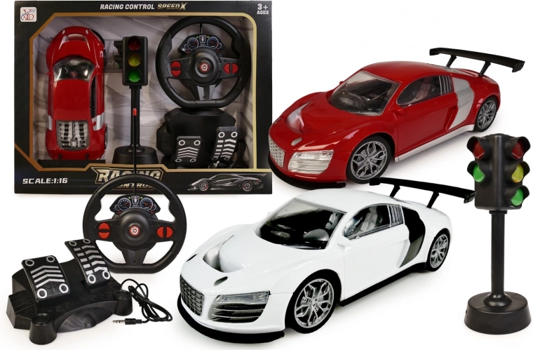 RC auto s volantom a svetelnou signalizáciou