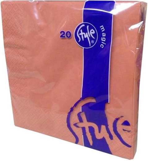 Papierové servítky terakota 33 × 33 cm, 2 vrstvy, 20 ks