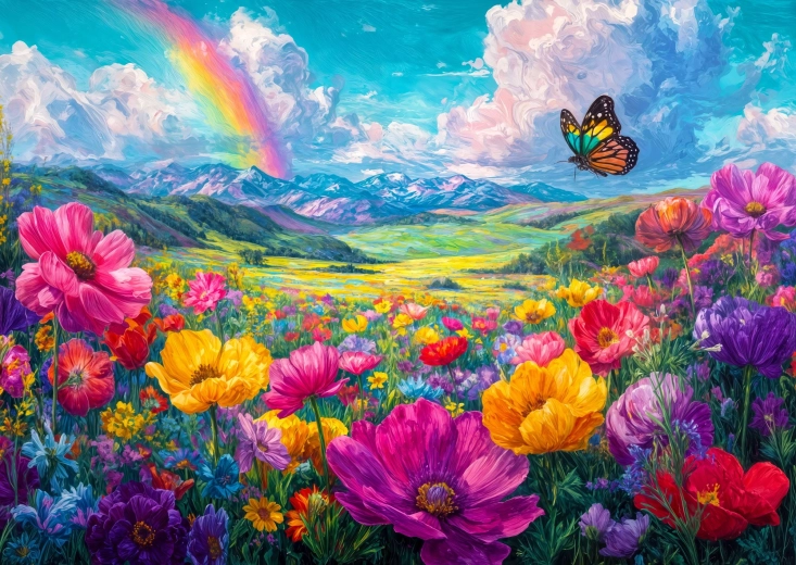 Enjoy puzzle Dúhová lúka 1000 dielikov
