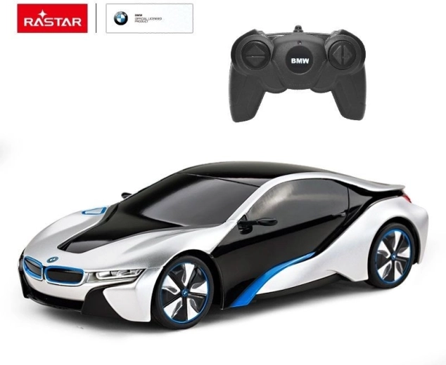 Rastar BMW i8 RC auto na diaľkové ovládanie 1:24 strieborné