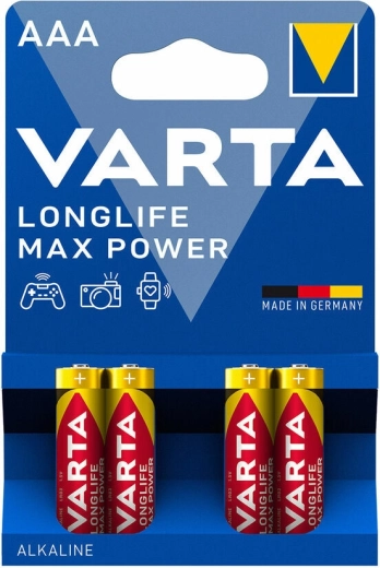 Varta Longlife Max Power AAA mikrotužkové batérie, 4 ks
