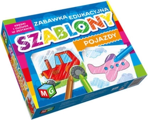 Multigra šablóny vozidiel s pastelkami