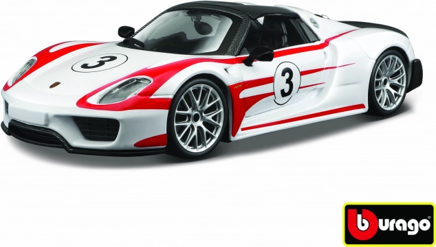 Kovový model auta 1:24 Porsche 918 Weissach – biela
