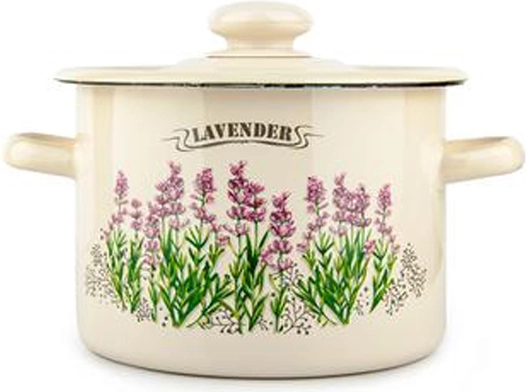 Smailtovaný hrniec s pokrievkou 2 l Levanduľa
