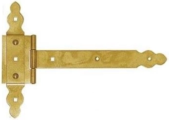 Ozdobný bránkový záves 250 × 215 × 35 mm, žlto pozinkovaná oceľ