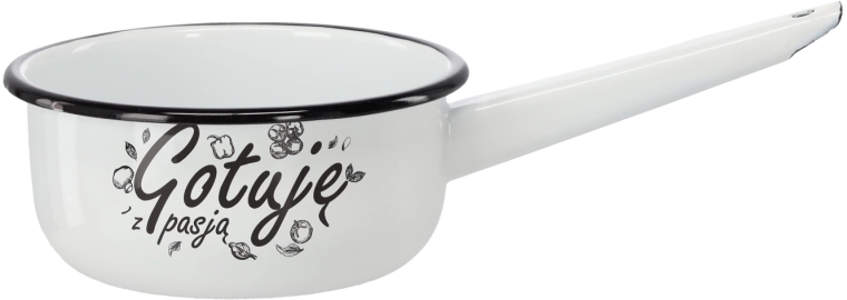 Smaltovaný rajnák s rukoväťou 1,5 l, 16 cm, biely Gotuję z pasją