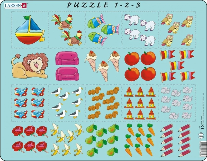 Larsen puzzle obrázkové počítanie pre deti 10 dielikov