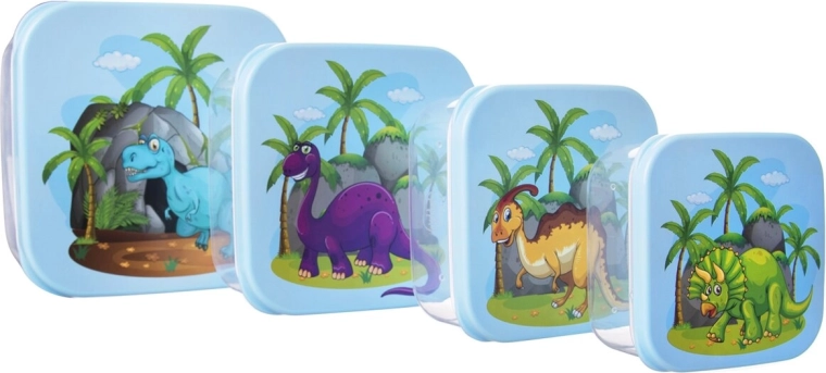 Detské desiatové boxy dinosaurus 4 ks