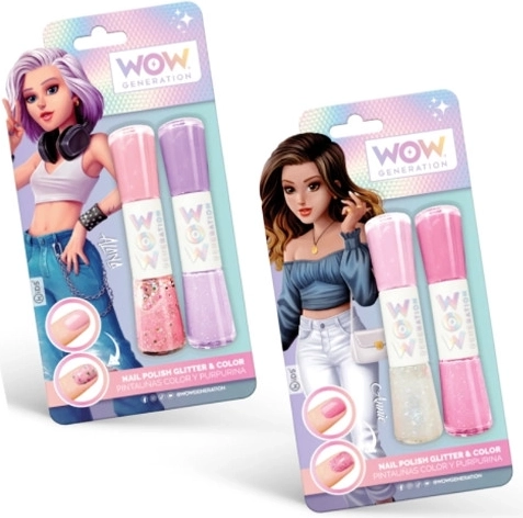 Dvojitý lak na nechty WOW Generation – farebný a trblietavý