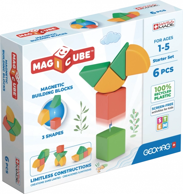 Geomag Magicube Shapes – magnetická stavebnica pre najmenších, 6 dielikov