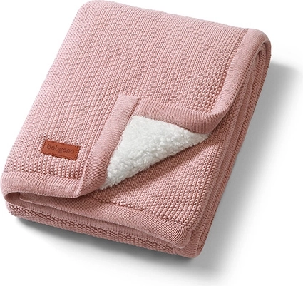Babyono bavlnená deka so sherpa fleecovou podšívkou 75 × 100 cm ružová