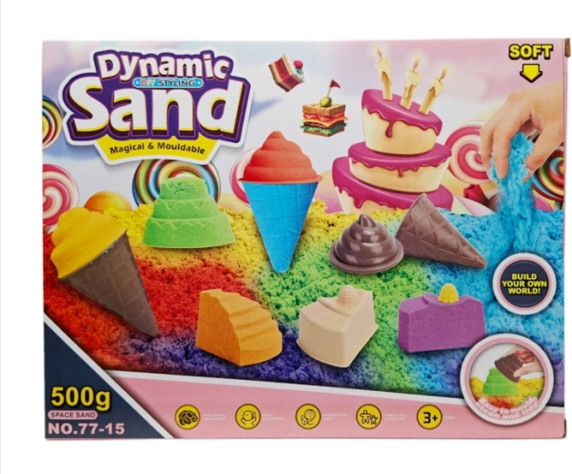 Kinetický piesok 500 g s formičkami na dezerty