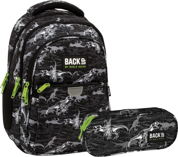 Školský set BackUP T-Rex 2v1 – batoh a peračník