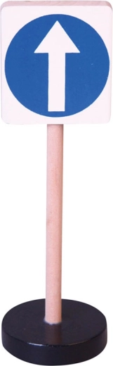 Drevená dopravná značka – prikázaná jazda rovno BABU