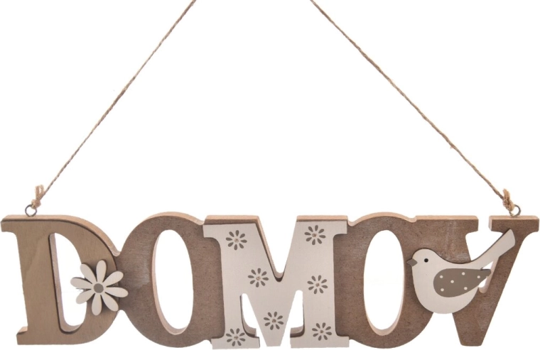 Drevená tabuľka Domov hnedá