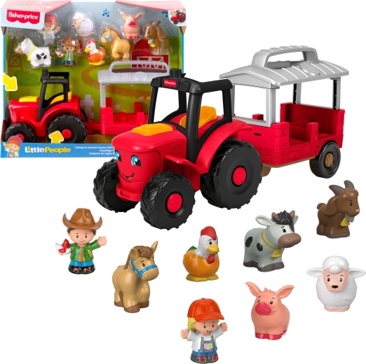Fisher-Price Little People traktor starostlivosť o zvieratká – interaktívny set s figúrkami