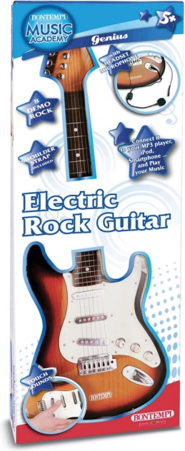 Rocková elektrická gitara s mikrofónom