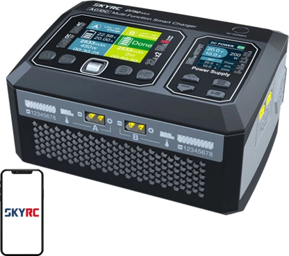 Dvojkanálová AC/DC nabíjačka SKYRC D750 Mix pre modelárske akumulátory