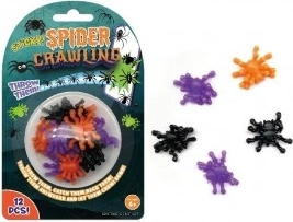 Lepkaví silikónoví pavúci 3 cm – sada 12 ks